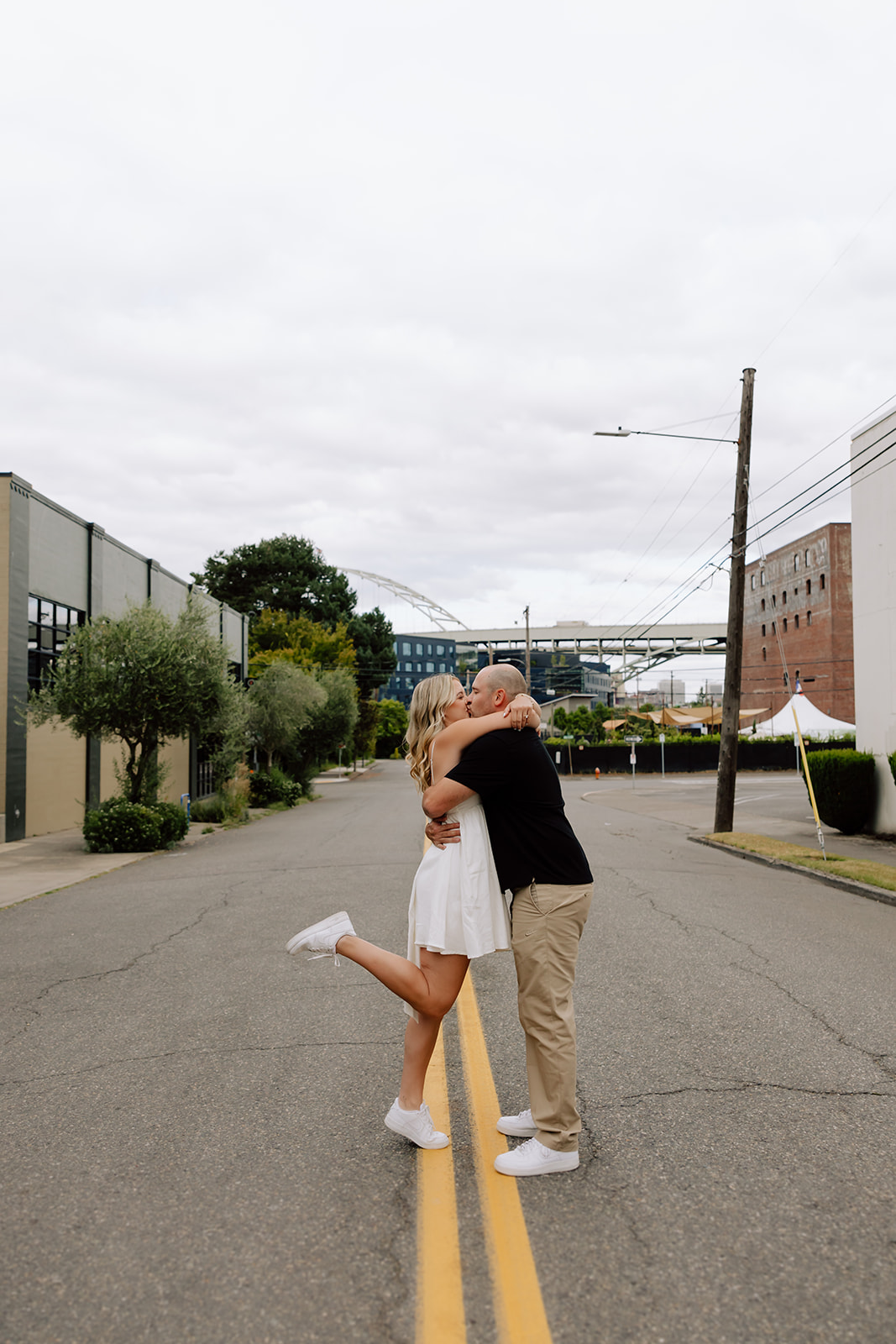 downtown engagement photos in portland oregon