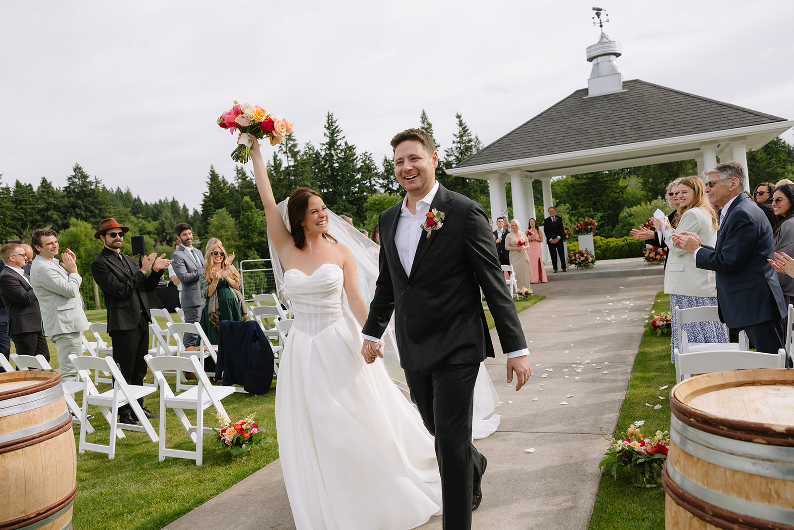 Colorful Oswego Hills Winery Wedding